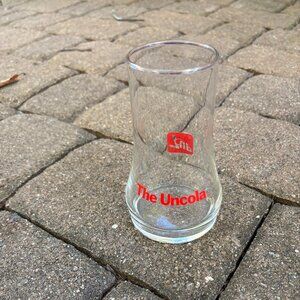 7up Upside Down Logo Vintage Red & Clear Glass-Used as Display-Perfect Condition